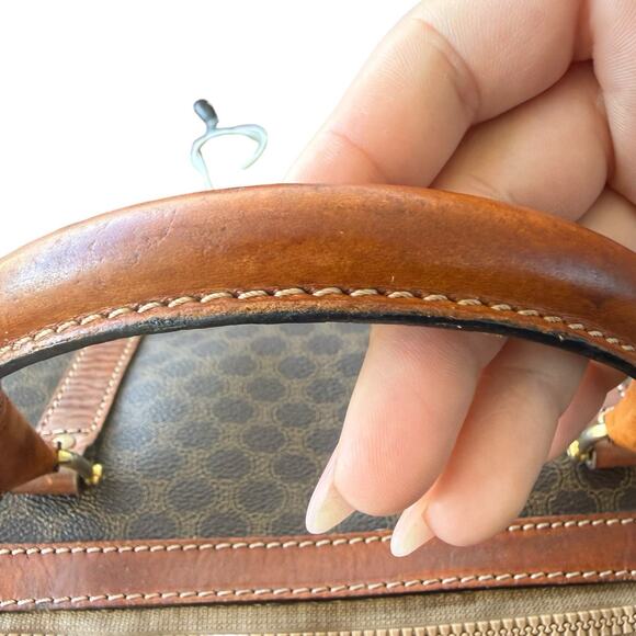 Celine Macadam Boston Bag Vintage Brown 2 Handle Classic Monogram Purse Handbag - Picture 14 of 16